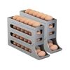2 pezzi Organizer per uova da cucina a 4 strati, vassoio per uova da frigorifero scorrevole, vassoio automatico a prova di caduta, cartone (grigio)