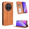Custodia in pelle con fibbia magnetica e texture retrò per Realme P3 Pro 5G (marrone)
