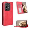 Custodia in pelle con texture retrò e fibbia magnetica per Infinix Note 50 4G / Note 50 Pro 4G (rossa)