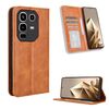 Custodia in pelle con texture retrò e fibbia magnetica per Infinix Note 50 4G / Note 50 Pro 4G (marrone)