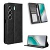 Custodia in pelle con texture retrò e fibbia magnetica per Tecno Camon 40 Pro 4G / 5G (nera)