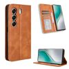 Custodia in pelle con texture retrò e fibbia magnetica per Tecno Camon 40 Pro 4G / 5G (marrone)