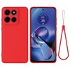 Custodia antiurto in silicone liquido color puro per Motorola Moto G Stylus 5G 2025 (rosso)