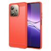 Custodia in TPU con texture spazzolata in fibra di carbonio per OPPO A5 Pro 4G (rosso)
