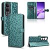 Custodia per telefono in pelle con trama a nido d'ape a pois per vivo V50 Lite 5G (verde)