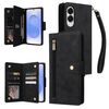Custodia in pelle a tre ante con fibbia a rivetto per Samsung Galaxy S25 Edge 5G e 9 carte (nera)