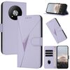 Custodia in pelle con fibbia a triangolo per ZTE Blade A73 5G (viola chiaro)
