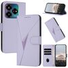 Custodia in pelle con fibbia e motivo triangolare per ZTE Blade V60 (viola chiaro)