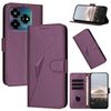 Custodia in pelle con fibbia e motivo triangolare per ZTE Blade V60 (viola scuro)