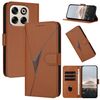 Custodia in pelle con fibbia a motivo triangolare per ZTE Blade V70 (marrone)