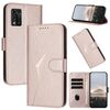 Custodia in pelle con fibbia a motivo triangolare per ZTE Libero 5G II (oro rosa)