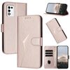 Custodia in pelle con fibbia a motivo triangolare per ZTE Libero 5G III (oro rosa)