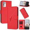 Custodia in pelle con fibbia a motivo triangolare per ZTE Libero 5G III (rossa)