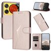 Custodia in pelle con fibbia a motivo triangolare per ZTE Nubia Music 2 (oro rosa)