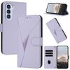 Custodia in pelle con fibbia a motivo triangolare per ZTE nubia S 5G A403ZT (viola chiaro)