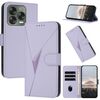 Custodia in pelle con fibbia e motivo triangolare per ZTE Blade V70 (viola chiaro)