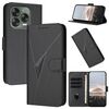Custodia in pelle con fibbia e motivo triangolare per ZTE Blade V70 (nera)