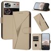 Custodia in pelle con fibbia a forma di triangolo per ZTE nubia Z60 Ultra (oro)