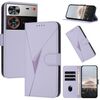Custodia in pelle con fibbia a motivo triangolare per ZTE nubia Z60 Ultra (viola chiaro)