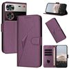 Custodia in pelle con fibbia a forma di triangolo per ZTE Nubia Z60 Ultra (viola scuro)