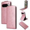 Custodia in pelle con chiusura magnetica verticale per Google Pixel 10 Pro XL 5G e fibbia (oro rosa)