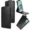 Custodia in pelle con chiusura magnetica verticale per Xiaomi Poco C71 / Redmi A5 4G da 171,7 mm con fibbia (nera)