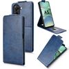 Custodia in pelle con chiusura magnetica verticale per Xiaomi Poco C71 / Redmi A5 4G da 171,7 mm con fibbia (blu)