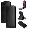 Custodia in pelle con chiusura magnetica verticale per Motorola Moto Edge 5G 2025 con fibbia (nera)