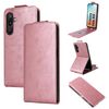 Custodia in pelle con chiusura magnetica verticale per Samsung Galaxy F16 / M16 con fibbia (oro rosa)