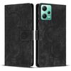 Custodia per telefono in pelle smerigliata retrò con motivo mandala in rilievo per Xiaomi Poco X5 Pro (nera)