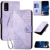 Custodia a libro in pelle con motivo a farfalla in rilievo per TCL 30T (viola chiaro)