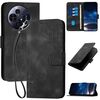 Custodia a libro in pelle con motivo a farfalla in rilievo per TCL 50 NxtPaper con cordino (nero)