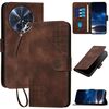 Custodia a libro in pelle con motivo a farfalla in rilievo per TCL 50 XL 5G / 50 XL NxtPaper con cordino (caffè)