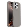 Custodia in silicone liquido con pulsanti integrati per iPhone 16 Pro Max (grigio antracite)