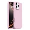 Custodia in silicone liquido con pulsante integrato per iPhone 16 Pro Max (rosa ciliegia)