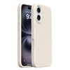 Custodia in silicone liquido con pulsanti integrati per iPhone 16 (bianco antico)