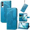 Custodia in pelle con stampa a farfalla e fiore per Samsung Galaxy S25 Edge 5G (blu)