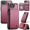 Custodia antifurto RFID per iPhone 16e CaseMe C22 con slot per schede (rosso)