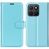 Custodia per telefono in pelle con supporto e flip orizzontale Litchi Texture per Honor X8c (blu)