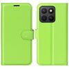 Custodia per telefono in pelle con texture litchi e supporto per Honor X8c (verde)
