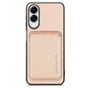 Custodia per telefono cellulare Magsafe in fibra di carbonio e pelle per Samsung Galaxy S25 Edge 5G (cachi)