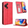 Custodia in pelle con texture retrò e fibbia magnetica per TCL 60R 5G (rossa)