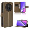 Custodia in pelle con texture a diamante per Realme P3 Pro 5G (marrone)