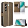 Custodia in pelle con texture a diamante per Tecno Camon 40 Pro 4G / 5G (marrone)