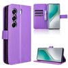 Custodia in pelle con texture a diamante per Tecno Camon 40 Pro 4G / 5G (viola)