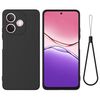 Custodia antiurto in silicone liquido color puro per OPPO A5 Pro 5G (nero)