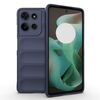 Custodia in TPU + flanella per Motorola Moto G75 5G Global Magic Shield (blu scuro)