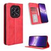 Custodia in pelle con texture retrò e fibbia magnetica globale per OPPO F29 5G (rossa)