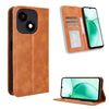 Custodia in pelle con fibbia magnetica e texture retrò per ZTE Blade A35e Z2466 (marrone)