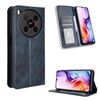 Custodia in pelle con texture retrò e fibbia magnetica per ZTE Blade V70 Max (blu)